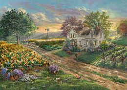 Schmidt 1000 Piece Puzzle: Kincaid. Fields of sunflowers