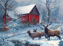 Cobble Hill puzzle 1000 pieces Deer on the edge of winter