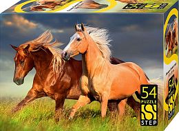 Набор 5 пазлов по 54 детали Step: Лошади. Символ года