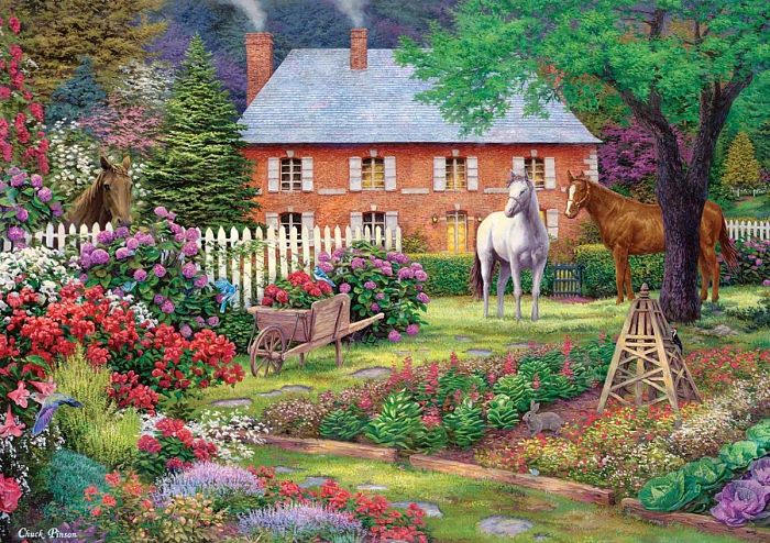 Art Puzzle 1500 pieces: Horses in the garden 5397