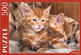 Puzzle Red Cat 500 parts: Red kittens of the Maine Coon