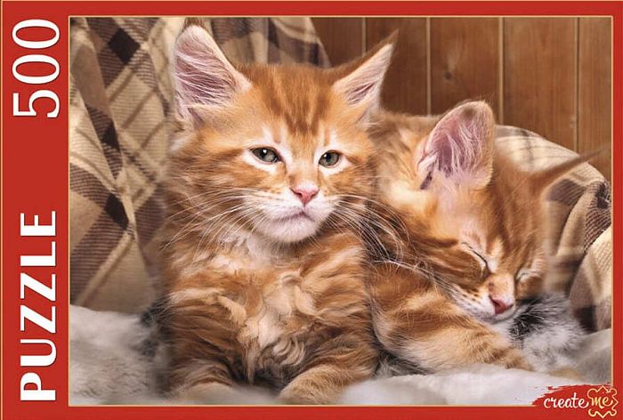 Puzzle Red Cat 500 parts: Red kittens of the Maine Coon ГИП500-0618