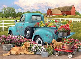 Cobble Hill 1000 pieces puzzle: A truck with flowers