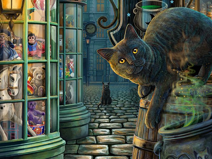 Puzzle Prime 3D 1000 pieces: The cat at the window 20034.