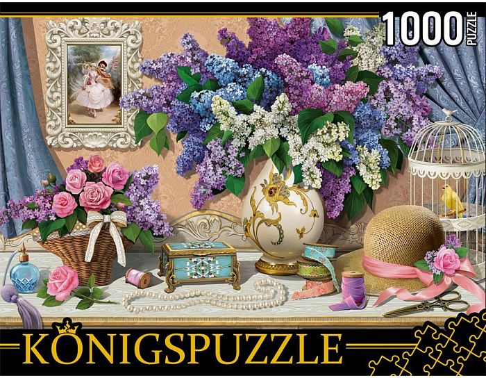 Konigspuzzle Puzzle 1000 details: Delicate still life with lilac ФK1000-6636
