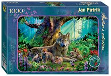 Step puzzle 1000 pieces: Forest Wolves
