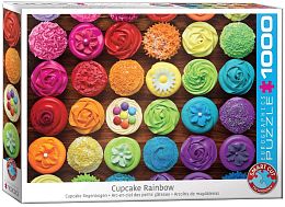 Eurographics 1000 pieces puzzle: Rainbow of cupcakes