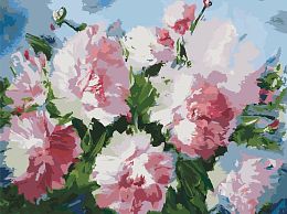 Painting by Jazzle numbers: In a pink haze of peonies