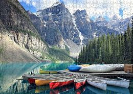 Nova 1000 Pieces Puzzle: Canoe on Lake Moraine