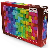 Nova 1000 Puzzle pieces: 3D rainbow colored boxes