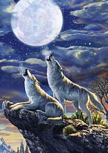 Art Puzzle 1000 pieces: Wolves of the Full Moon