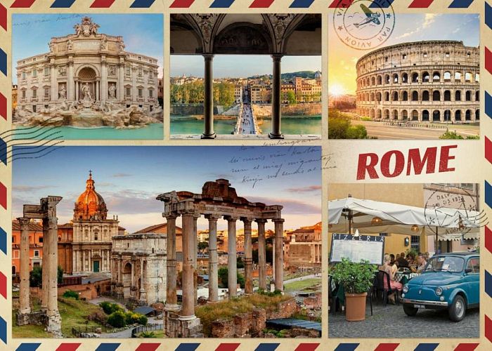 Puzzle Jumbo 1000 pieces: Greetings from Rome J18862