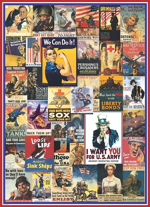 Eurographics 1000 Pieces Puzzle: Vintage WWI & WWII Posters 6000-0937