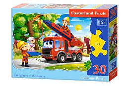 Castorland puzzle 30 details: Firefighters rush to the rescue