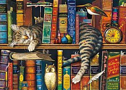 Schmidt 1000-piece Puzzle: C.V. The Cat on the bookshelf