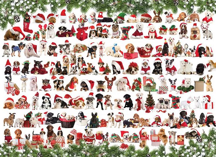 Puzzle Eurographics 1000 pieces: Festive dogs 6000-0939
