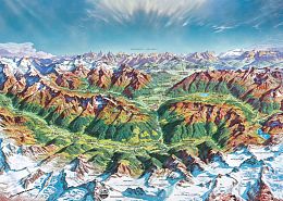 Puzzle Heye 2000 details: The mountain world of the Alps