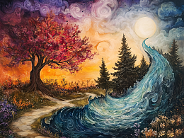 Wooden puzzle with 500 pieces. The impossible is possible. Forest symphony of colors