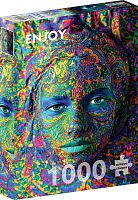 Enjoy 1000 Pieces Puzzle: A woman with colored makeup