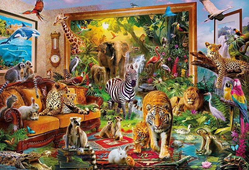 Jigsaw Puzzles 4000 Piece for Adult Lion 4000 Pieces Jigsaw Puzzles HD Image with Non Glare Finish No Puzzle Residue 