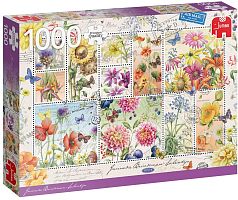 Puzzle Jumbo 1000 details: Stamps Summer flowers