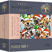 Wooden Trefl Puzzle 500 +1 Pieces: Christmas Dogs