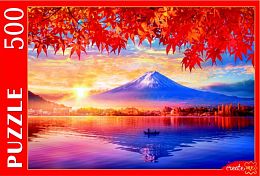 Puzzle Red Cat 500 pieces: Japan. Reflection of Mount Fuji