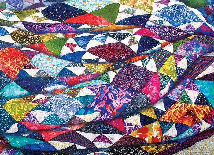 Cobble Hill 500 puzzle pieces: Colorful blankets 85079