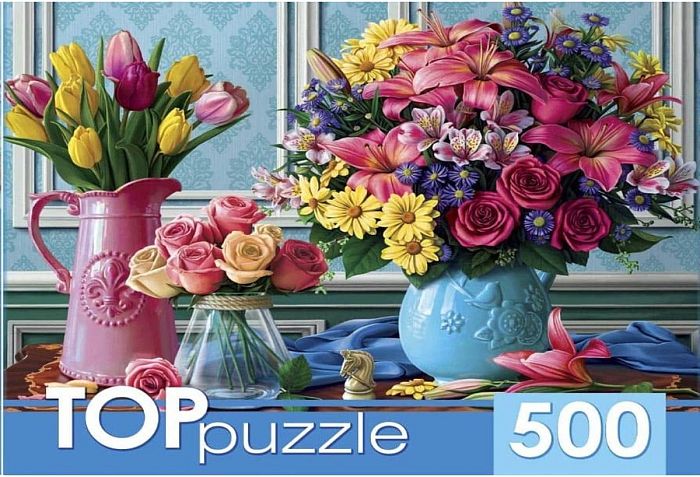 TOP Puzzle 500 pieces: Vases with bright colors ХТП500-4234