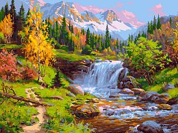 Painting by numbers Snow White: Mountain Stream