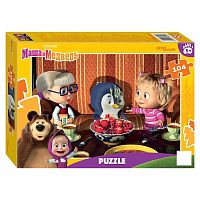 Step puzzle 104 pieces: Masha and the Bear