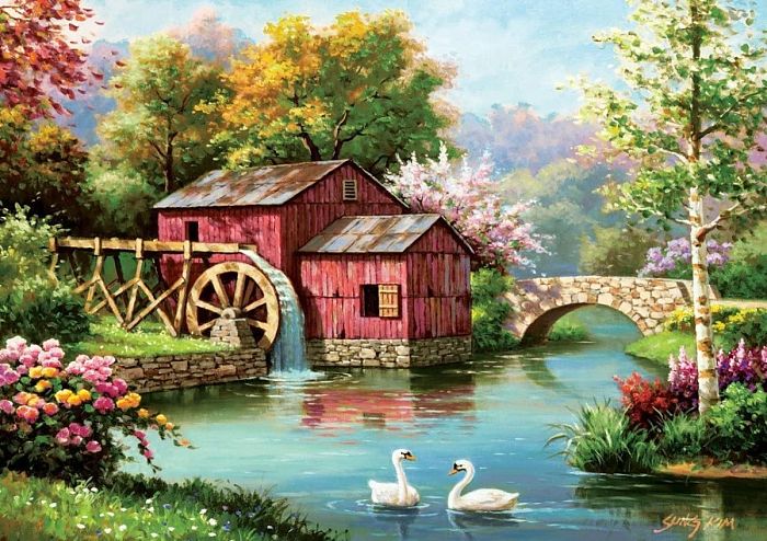 Puzzle Art Puzzle 1000 pieces: the Old red mill 5188