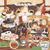 Pintoo 900-piece puzzle: Keyto. Sushi shop for cats