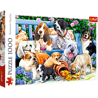 Puzzle Trefl 1000 pieces: Dogs in the garden