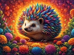 The wooden puzzle with 300 details is the brightest. Hedgehog No. 3