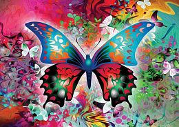 Nova 1000 Puzzle Pieces: Colorful Butterfly