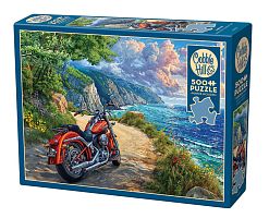 Puzzle Cobble Hill 500 parts: Motorcycle on the ocean