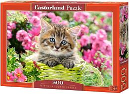 Puzzle Castorland 500 pieces: kitten in the garden