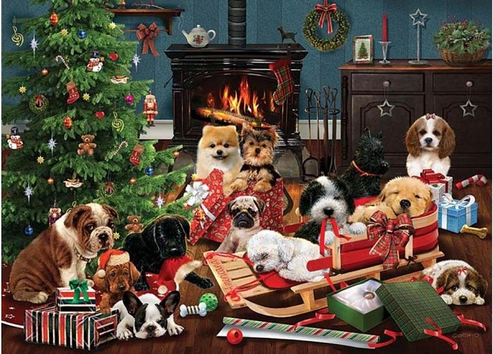 Cobble Hill 1000 Pieces Puzzle: Christmas Puppies 80240