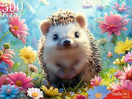 Puzzle Red Cat 500 pieces: Hedgehog in colors