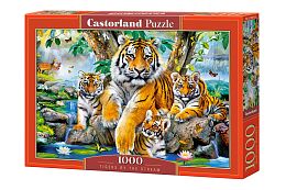 Puzzle Castorland 1000 pieces: the tigers Family at a stream