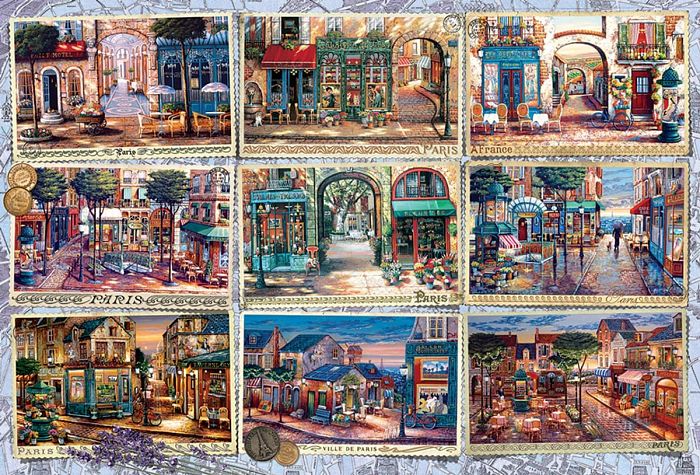 Puzzle Cobble Hill 2000 details: Collage. Memories of Paris 89020