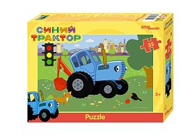 Step puzzle 35 pieces: Blue Tractor