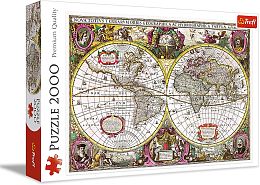 Trefl puzzle 2000 details: a Map of the New Lands And Seas, 1630