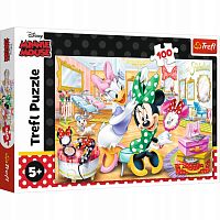 Trefl puzzle 100 pieces: Minnie at the beauty salon