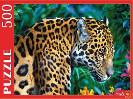 Puzzle Red Cat 500 pieces: Leopard in the tropics