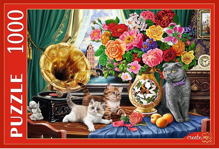 Puzzle Red Cat 1000 details: Seals and Dutch still life Ф1000-0049