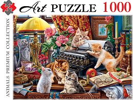 Artpuzzle 1000 pieces puzzle: Kittens in the study