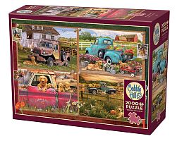 Cobble Hill 2000 Puzzle Pieces: Rural Trucks and Dogs