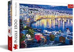 Trefl puzzle 1500 pieces: Mykonos at sunset